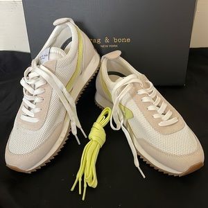 Rag and Bone Low Top Sneakers white and lime color